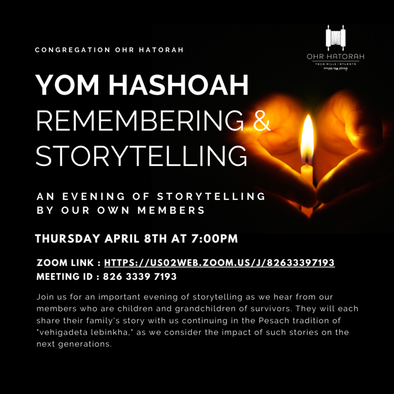 Banner Image for Yom HaShoah Remembering & Storytelling