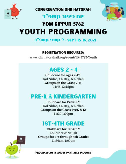 Banner Image for Yom Kippur Youth Programming 5782