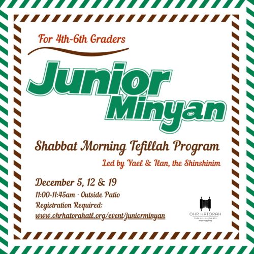 Banner Image for Junior Minyan for 4th-6th Graders